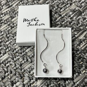 Martha Jackson | Silver-Tone Pull Through Dangle Earrings